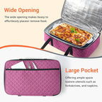 Lunch Bag - Large Insulated Casserole Carrier, Reusable Lunch Box for Men/Women, Insulated Lunch Bag Leakproof Lunchbox for Men Adults Work Picnic Hiking Beach(Pink) 17.12" x 11.42"x 4.53"