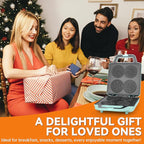 Baker’s Friend Pizzelle Maker Electric, 4 X 3.5” Pizzelle Waffle Cookies for Christmas Baking Supplies, Stroopwafel Iron, Cookie Maker Machine with Pattern, Thin Waffle Maker, Aqua