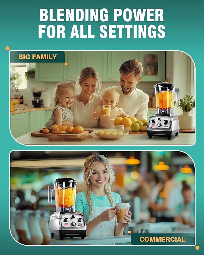 WantJoin Blender for Smoothies - 68oz Countertop Blender for Kitchen Professional Smoothie maker w/Powerful 1800W Copper Motor, 30000 RPM, 16 Speeds, Multi-Functional Smoothie for Home