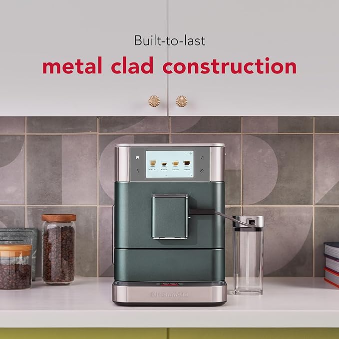 KitchenAid Fully Automatic Espresso Machine KF8 with Milk Attachment & Plant Based Milk Options, KES8558JP, Juniper