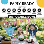 Party Solids 12 Oz Black Plastic Bowls Disposable Bowls for Hot Food Soup 50 Pcs - For Soup, Salad, Cereal, Desserts & Party Supplies