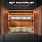 Gold Chafing Dishes for Buffet (9QT, 4 Pack) - Easy Assembly, Food-Grade Stainless Steel Chafers for Catering w/Rolled Edge Design, Foldable Frame, for Party, Banquet (Full Size Food Pan)