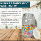 (Pack of 4) 1 Gallon Clear Plastic Jars with Lids, Wide Mouth, Food-Safe, Multi-Purpose Clear Plastic Jars for Money Tips, Fish Tank, Food Storage for Kitchen & Pantry Essentials by Billy Buckskin Co.