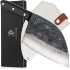 Kitchen perfection Handmade Meat Cleaver Knife For Meat Cutting - Professional 7" Serbian Chef Knife – Made of High Carbon Steel – Hand Sharpen Butcher Knife w/Canvas Sheath, Unique Gifts For Men