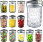 16 oz Wide Mouth Mason Jars, 12 Pack Canning Jars with Airtight Lids, Large Glass Jars for Overnight Oats, Fermenting, Pickling, Jam, Homemade Candles & Home Decor Storage