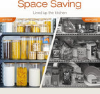 Glass Jars with Bamboo Lids 17 FL OZ [Set of 12], Glass Canisters with Airtight Lids, Glass Food Storage Containers for Spice, Coffee, Sugar, Tea, Candies, Cookies,Best for Kitchen & Pantry