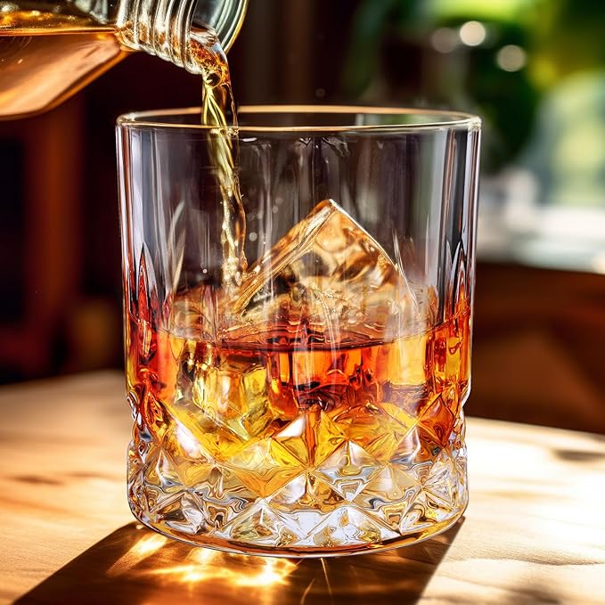 Yaomiao 16 pack Old Fashioned Whiskey Glasses Bulk 10 oz Bourbon Cocktail Rocks Glasses for Whiskey Bourbon Liquor and Cocktail Drinks Gift (10 oz,16)