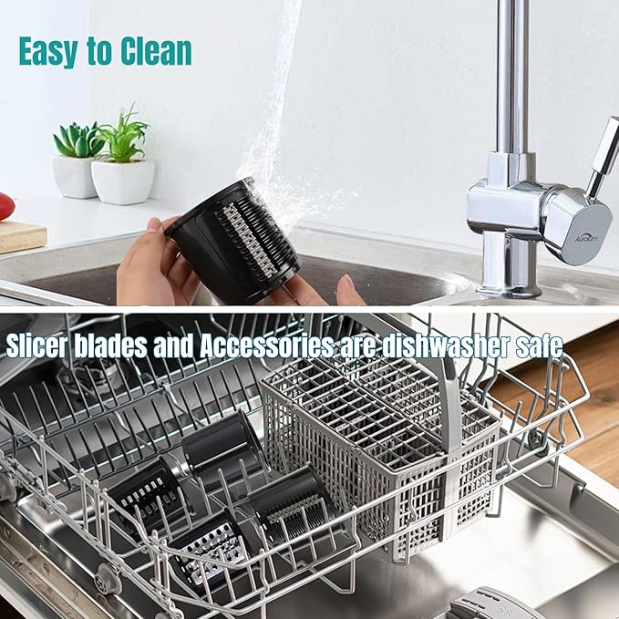 Stainless Steel Slicer Shredder Attachment Compatible with Kitchenaid Stand Mixer Parts Accessories, Vegetable Shredder Cheese Grater with Detachable 5 Blades