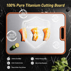 2 Packs Titanium Cutting Boards for Kitchen Chopping Board Butcher Block 2 in 1 Pure Titanium and Wheat Straw PP Father Day Dad Parent Stepdad Who Want Everything Future Groom Bride Law Christmas Xmas