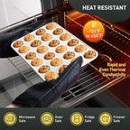 2 Pack 24 Cups Silicone Mini Muffin Pan with Metal Reinforced Frame Silicone Molds Cupcake Cake Baking Cheesecake Pans Cookie Baking Chocoflan Cupcake Mold Mini Bundt Cake Pan Women Gift