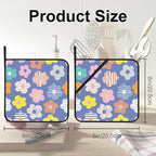 Vintage Boho Daisy Flowers Pot Holders Set of 2 Kitchen Heat Resistant Potholders for Microwave Cooking Baking Oven End Dishes and BBQ Gifts for Women
