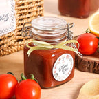 ComSaf 4 oz Glass Jars with Lid, Set of 12 Mini Airtight Glass Jars, Spice Jars, Small Mason Jar, Canning Jar Square with Seal Wire Clip Fastening, Labels & Funnels for Jam, Honey, Kitchen, Wedding