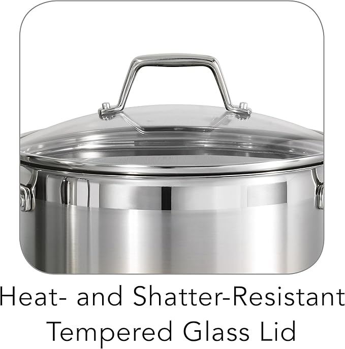 Tramontina Lock & Drain Stainless Steel 8-Quart Pasta Pot with Lid and Strainer