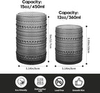 Hobnail Drinking Glasses Set of 6,15 oz Vintage Glassware Set Cocktail Glass Set, Embossed Grey Water Tumbler,for Beer, Whiskey,Juice and Various Mixed Drinks (15OZ Grey)