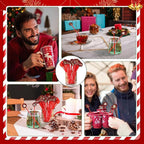 Meanplan 60pcs Christmas Swizzle Sticks Christmas Cocktail Stirrers Plastic Stir Sticks Xmas Santa Claus Snowman Decorations for Birthday Party Coffee Shop Supplies Favors Gifts(Buffalo Plaid)