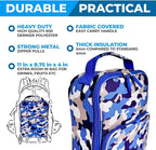 Camo Lunch Box for Boys, Bento-Box with Insulated Bag Ice Pack and Accessories, Set for Kids, Insulated Thermal Bag for School, Container Boxes for Big Kid Tween Adult Lunches, Blue Black Camouflage