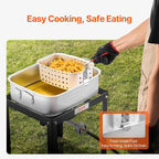 VEVOR 18 Qt Fish and Wing Fryer with Double Basket, Aluminum Propane Fish Fryer Kit, Outdoor Deep Fryer Seafood Pot with Thermometer and 58,000 BTUs Propane Burners, for Outdoor and Backyard Cooking