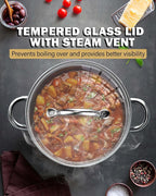 Cook N Home 5.5-Quart Sauce Pot Stainless Steel Stockpot with Glass Lid, Basics Saucier Casserole Stock Pot