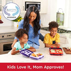 Bentgo Kids Prints Leak-Proof, 5-Compartment Bento-Style Kids Lunch Box - Ideal Portion Sizes for Ages 3-7, Durable, Drop-Proof, Dishwasher Safe, & PFAS & BPA-Free Materials (Rocket)