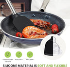 Large Cooking Utensils Set, 35 Pcs Kitchen Utensils Set with Holder, Silicone Spatula Set with Stainless Steel Handle, Whisk, Basting Brush, Kitchen Gadgets for Nonstick Cookware (Black)