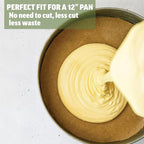 Zenlogy 12 Inch Parchment Paper Rounds (100 Sheets) - Unbleached, Pre-cut, High Heat, Round Liners - Fits 12 inch Round Cake Pans, Pizza Pans, and Air Fryer