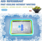 Mini Rolled Ice Cream Maker, Frozen Yogurt Rolls Tray, Instant Cold Plate Ice Cream Maker, Homemade DIY Smoothies, Ideal for Family Hands-on Activities (Lake Blue)