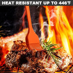 Anaeat Silicone Basting Pastry Brush- 2 Pack Heat Resistant Brushes with Soft Bristles, Hygienic Seamless Design, Marinade Brush Great in Baking for Spreading Oil Butter Sauce BBQ Grill (Orange)