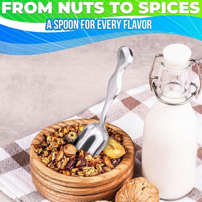 20 Pcs Small Scoops for Canisters – Mini Scoops for Candy, 5.8" Length Stainless Steel Small Food Scoopers for Kitchen, Multipurpose for Cocoa, Coffee, Ice Cream, Parties & Home Use, Easy to Clean