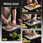 2 in 1 Pure Titanium Cutting Boards for Kitchen Non Toxic Chopping Board with Handle Large Big Small Kitchen Meat Butcher Block Not Stainless Steel Wood Bamboo Plastic Silicone Acrylic Teak Sink