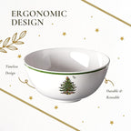 Spode Christmas Tree Melamine Deep Bowl - Large 11-Inch Round Serving Bowl for Salad, Pasta, Side Dishes - Festive Holiday Tableware - Shatterproof, Indoor/Outdoor Use, Dishwasher Safe