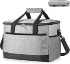 Collapsible Cooler Bags Insulated, 48 Cans Soft Cooler with Front Zipper Pocket & Shoulder Strap, Portable Leakproof Soft Sided Coolers for Camping/Beach/Picnic/Travel - Grey