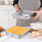 LIANYU 8 Pack 8 x 8 Inch Square Baking Cake Pan, Stainless Steel Brownie Bread Cake Molds, Square Bakeware for Lasagna Pie, Oven & Dishwasher Safe