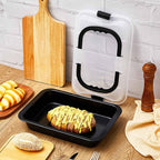 4 Pcs Cake Baking Pan with Lid and Handle, 9 x 13 Inch Non-stick Rectangle Sheet Cake Pan Carrier for Brownie Roasting Cooking Baking (Black Gray)