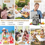 Cooler Backpack, Lightweight and Soft Backpack Cooler for Men Women, Insulated Lunch Bag for Camping Traveling Hiking
