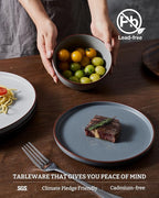 Famiware Mercury 24 Pieces Dinnerware Sets, Plates and Bowls Sets for 8, Microwave and Dishwasher Safe Dish Set, Multi-color