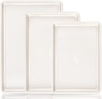 HONGBAKE 3 Pack Nonstick Ceramic Baking Sheet Pan Set for Oven, Non-Toxic Half/Quarter/Jelly Roll Pans with Diamond Texture, Heavy Duty 0.8mm Thick Aluminized Steel Cookie Trays for Cooking, Cream