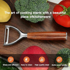 Serrated Blade Premium Y Type 304 Stainless Steel Multifunctional Kitchen Peeler Real Wood Handle Ultra Sharp Blade Vegetable Potato Apple(Boluoge)