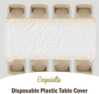 Exquisite Party Solids Black & Gold Dot Rectangular Plastic Tablecloth - 54x108 Inch, 12 Pack