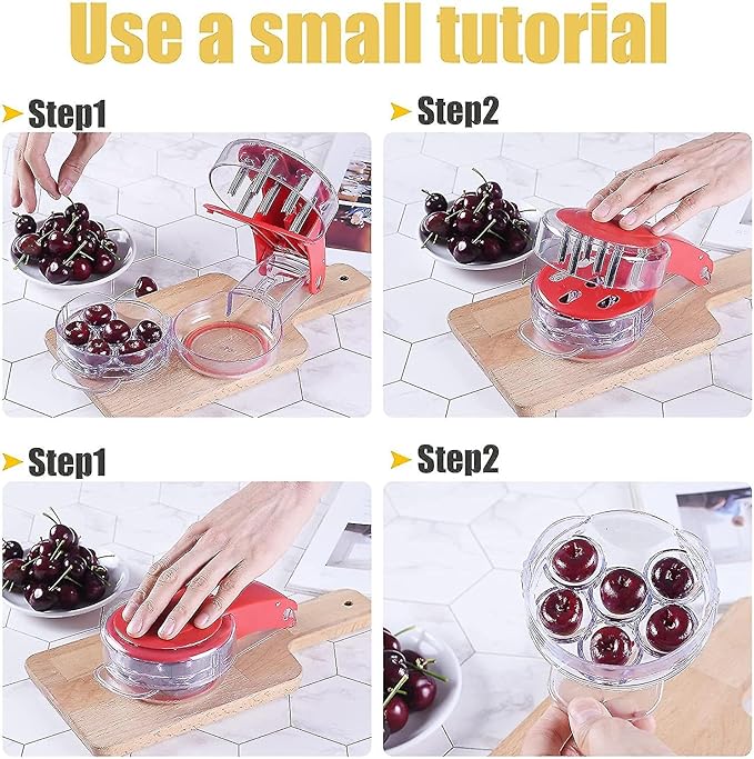 XINHUAYJ®Cherry Pitter Tool Pit Remover - Jujube Core Remover, Simple & Effortless Multifunctional Cherry DepitterOne Click The Pit is Out,Portable Cherry Pit Remover for Kitchen, Cake Shop