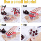 XINHUAYJ®Cherry Pitter Tool Pit Remover - Jujube Core Remover, Simple & Effortless Multifunctional Cherry DepitterOne Click The Pit is Out,Portable Cherry Pit Remover for Kitchen, Cake Shop