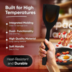 Egg Flipper Spatula Tongs (Set of 2) – Non-Stick 2-in-1 Grip & Flip Kitchen Tongs for Pancakes, Fish, Eggs, and More – Heat Resistant Cooking Tool (Black)