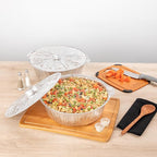 Foil Lux 8.5 Quart Pans And Lids, 50 Disposable Pots With Lids - Oven-Ready, Stove Compatible, Aluminum Foil Baking Pans, Freezable, For Outdoor Camping, Vacation, Picnic, And More - Restaurantware