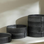Stone Lain Bao 4-Piece Pasta Bowl Set Stoneware, Charcoal