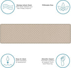 NewLife by GelPro Anti-Fatigue Designer Comfort Kitchen Floor Mat, 30x108" , Trellis Khaki Stain Resistant Surface with 3/4” Thick Ergo-foam Core for Health and Wellness