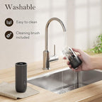 Ultrean Electric Pepper Grinder, Rechargeable Salt and Pepper Grinder with 6 Adjustable Coarseness, LED Light, One-Hand Automatic Operation, Starry Gray