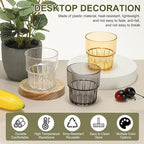 uxcell Clear Plastic Reusable Drinking Glasses, 10oz Drinking Glasses Set Plastic Water Cup Unbreakable Stackable for Beer Cocktail Water Juice Whiskey(Transparent/Gray, 4Pcs)