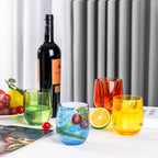 14-ounce Plastic Stemless Wine Glasses, All Purpose Arcylic Glasses, set of 8 Clear Reusable Shatter-resistant Dishwasher Safe