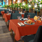 sancua 2 Pack Rust Tablecloth 60 x 102 Inch, Rectangle Thanksgiving Table Cloth for 6 Feet Tables - Stain and Wrinkle Resistant Washable Polyester Table Cover for Dining Tables, Parties and Camping