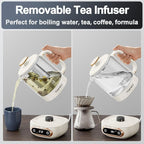 Topwit Electric Tea Kettle, 11 Temperature Control & 4 Presets Glass Kettle with Removable Infuser, 0.8L Electric Kettle for Coffee, Formula, Tea Maker with 8H Keep Warm, Boil-dry Protect, Beige