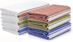 Salt Earth Kitchen Towels Cotton Dish Towel Size 24x14 Inches Set of 6 100% Ring Spun Cotton Absorbent Quick Dry Herringbone Weave Lint Free Washable Dishcloth Hanging Loop Multiple Color Stripe
